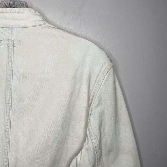 A.P.C. Rue Madame Paris Womens White-Washed Denim Jeans Jacket Button Front Sz M - Picture 4 of 6